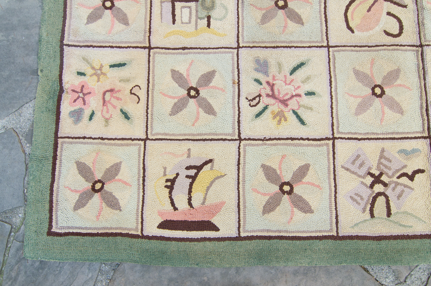 Vintage American Hooked Rug House of Séance